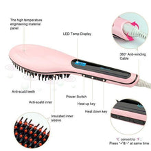 Load image into Gallery viewer, Hair Brush Straightener – 3 in 1 Ceramic Hair Brush